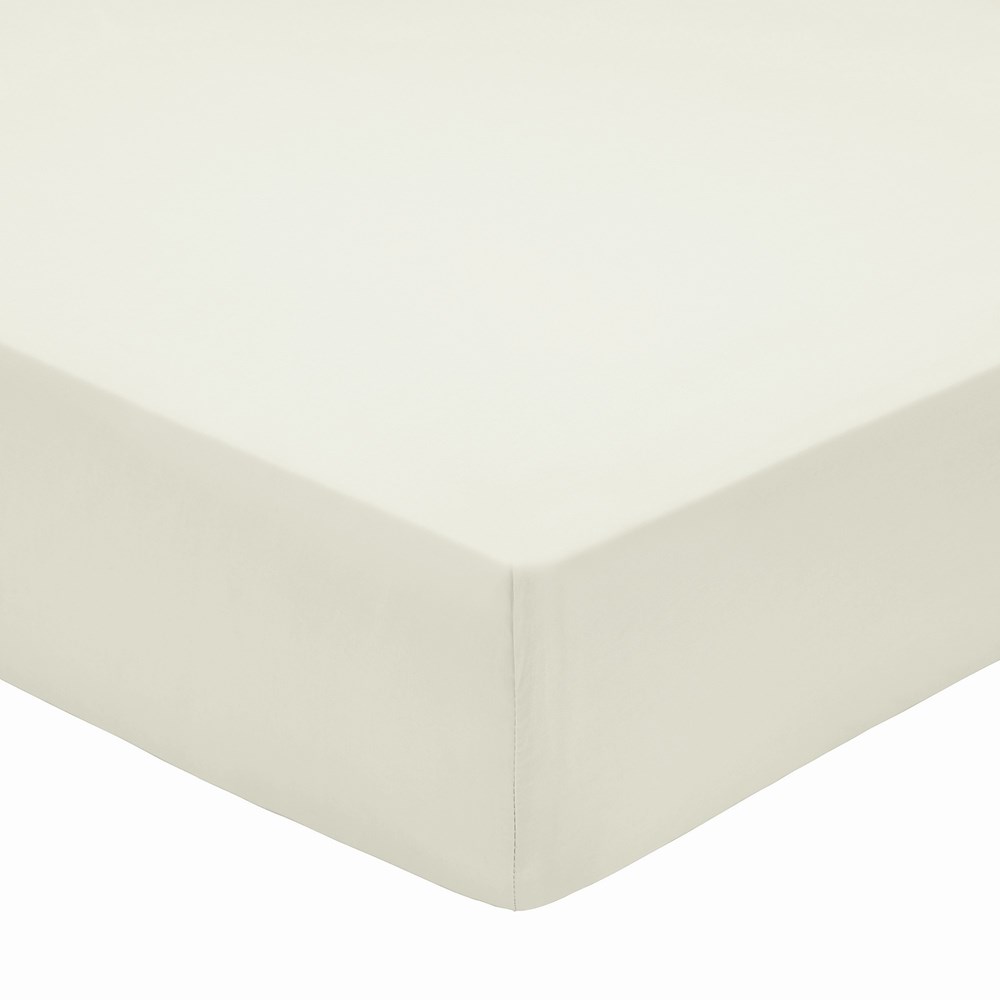 Plain Dye Fitted Sheet By Bedeck of Belfast in Chalk White